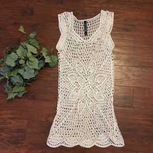 ‼️SOLD‼️White Crochet Tunic